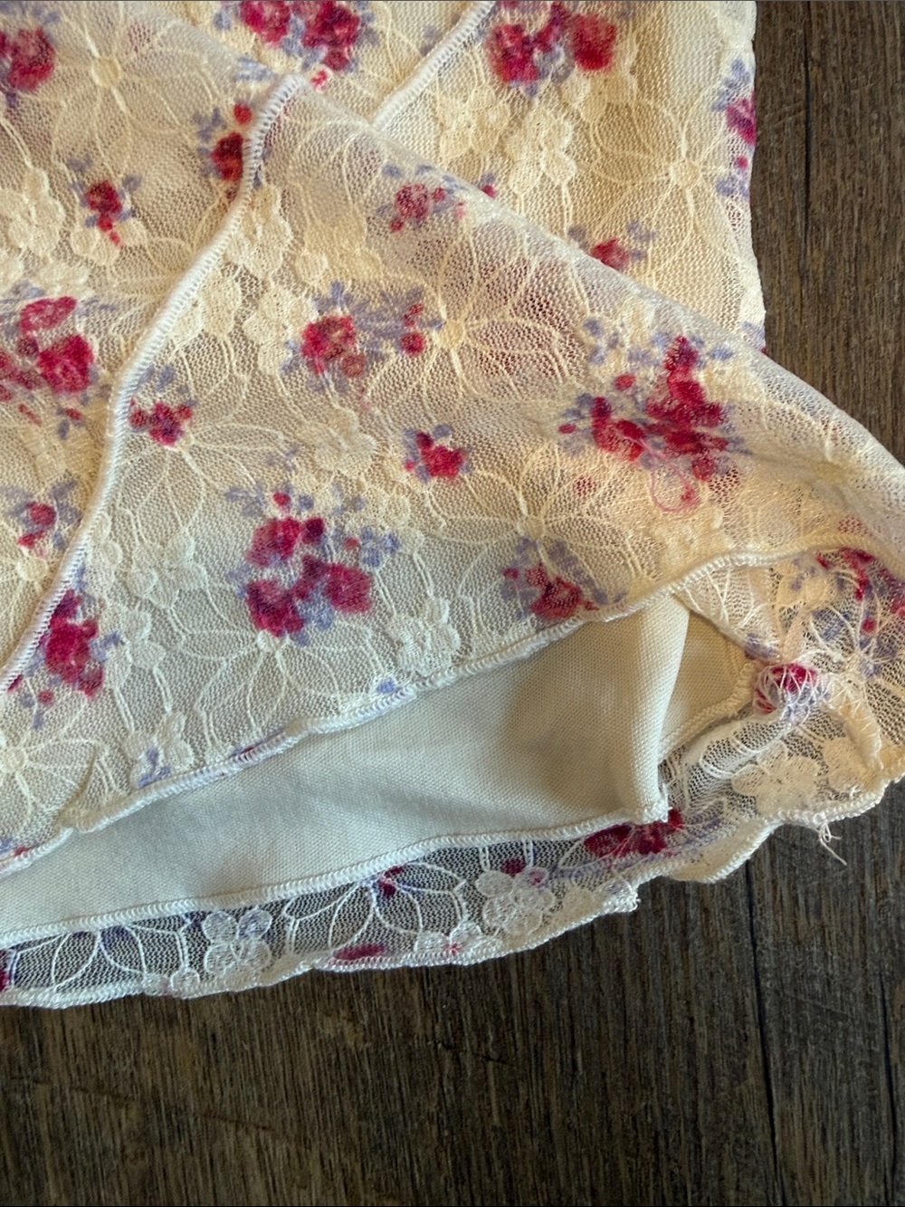 NWT Art Class Girls Cream Lace Top with Pink Floral Print Size Large 10/12 - Picture 5 of 8
